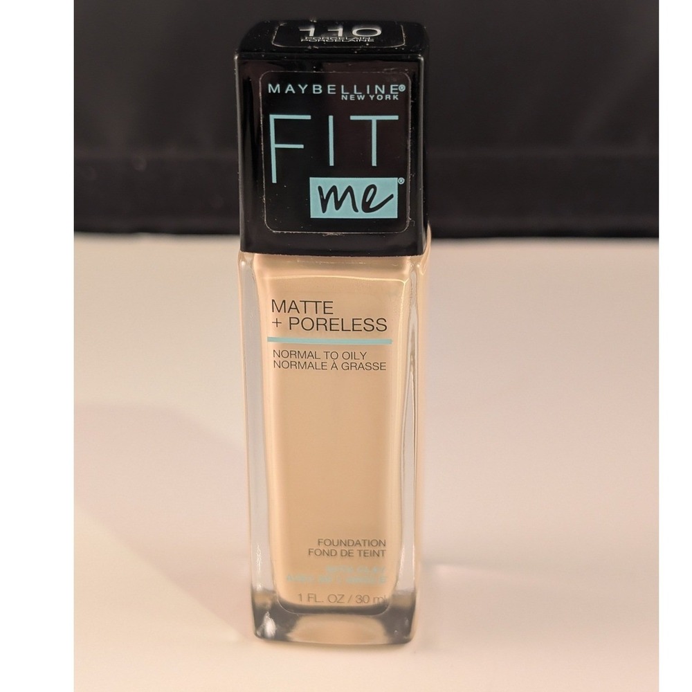 Maybelline Fit Me Matte + Poreless Foundation 110 Porcelain 1oz Liquid Makeup